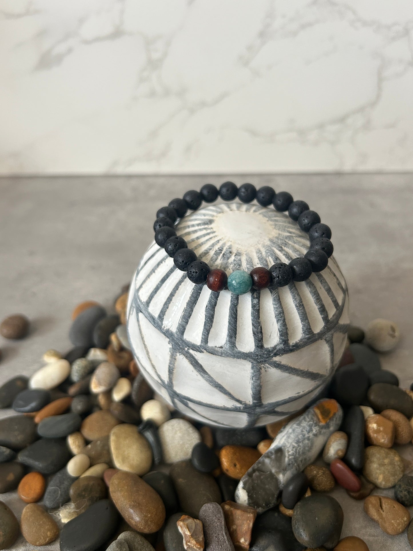 Crystal & Lava Stone Bracelet ✨