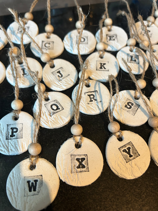 Clay Initial Ornament