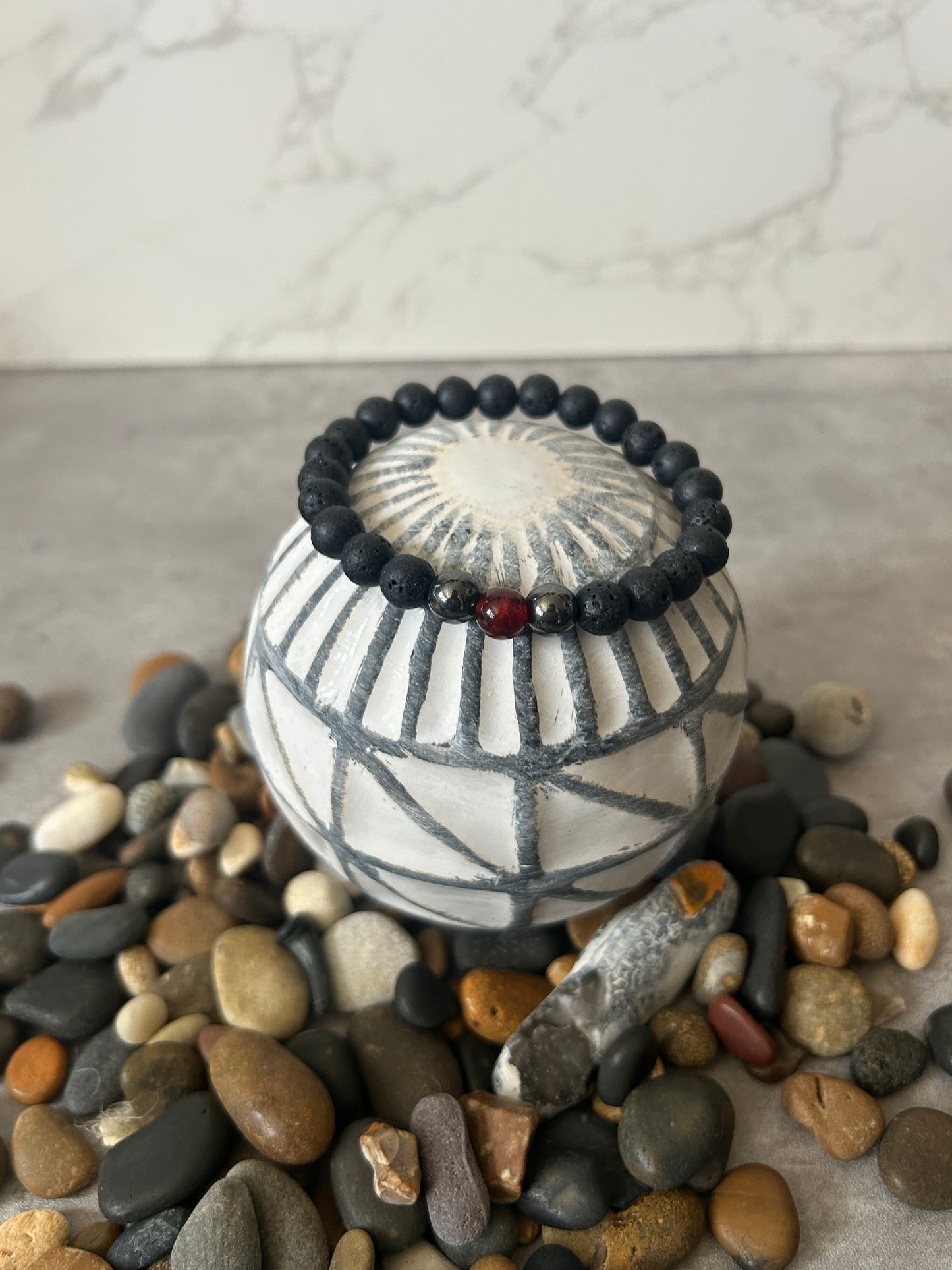 Crystal & Lava Stone Bracelet ✨